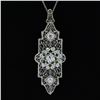 Image 5 : Antique Art Deco 14k Gold 2.79 ctw Diamond Demantoid Filigree Pin Brooch Pendant