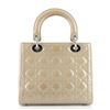 Image 2 : Christian Dior Lady Bag Cannage Quilt Patent Medium Shoulder Bag Beige Patent Le