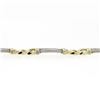 Image 3 : Fancy 14k Two Tone Gold Triple Twisted Wire & Cuban Curb Link Chain Bracelet