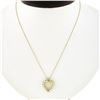 Image 1 : Vintage 14K Yellow Gold Round Cabochon Prong Opal Open Heart Pendant Necklace