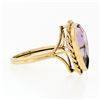 Image 5 : Handmade Vintage 14K Yellow Gold 5.50 ctw Pear Amethyst Ring w/ Twisted Wire Fra
