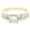 Image 5 : 18K TT Gold 2.21 ctw EGL Cert. Princess Cut Diamond Engagement & Wedding Ring Se