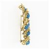 Image 6 : Vintage Jack Gutschneider 18k Gold Turquoise .90 ctw Diamond Flame Brooch Pendan