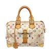Image 1 : Louis Vuitton White Multicolor Monogram Leather Speedy 30 Satchel Bag