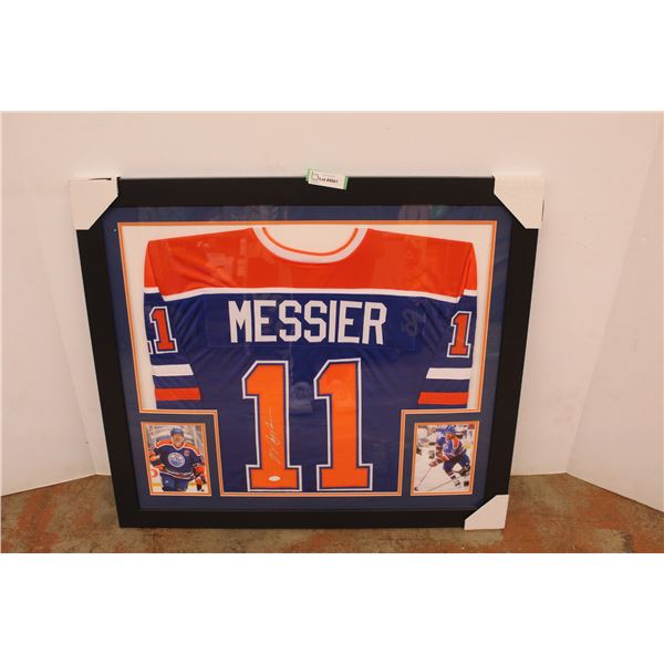 * Mark Messier Framed Autographed Edmonton Oilers Jersey w/ Certificate of Authentication- 35" x 31"