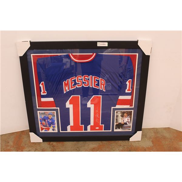 * Mark Messier Framed Autographed New York Rangers Jersey w/ Certificate of Authentication 35" x 31"