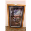 Image 1 : * Framed Kim Norlien 2001 Northern Lights Picture - 25" x 41"