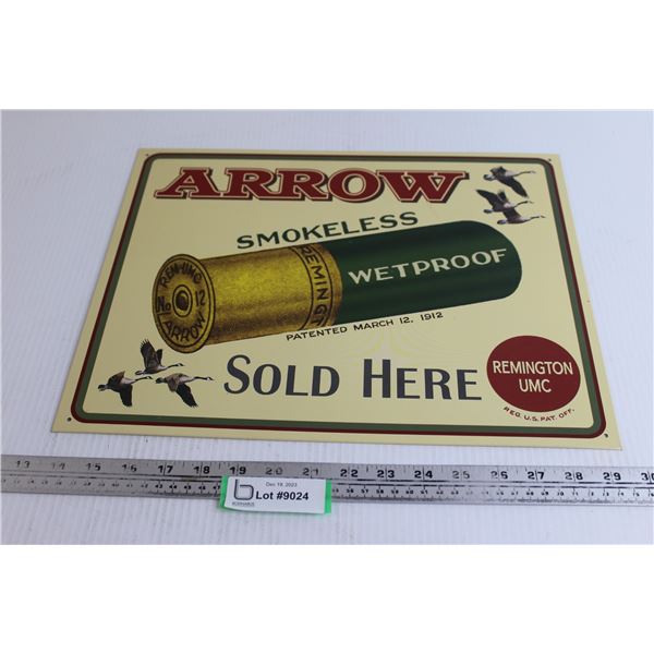 Arrow Shotgun Shell Sign - 16" x 12 1/2"