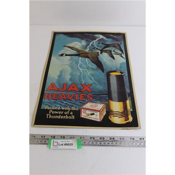 Ajax Heavies Shotgun Shell Sign - 11 1/2" x 16 1/2"