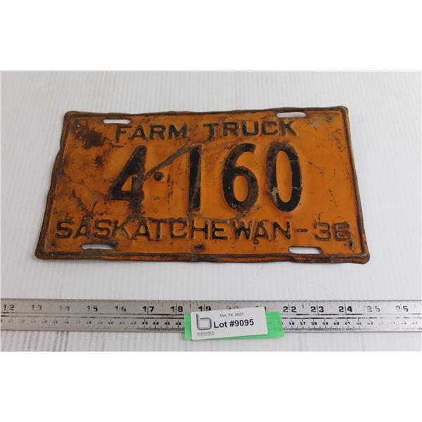 Saskatchewan 1936 License Plate