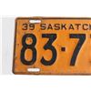 Image 2 : Saskatchewan 1939 License Plate