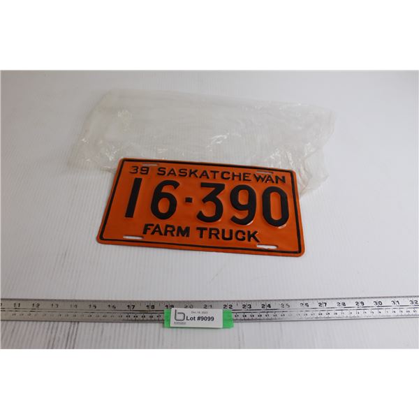 Saskatchewan 1939 License Plate