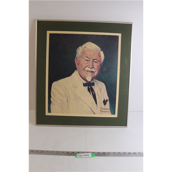 Framed Norman Rockwell Colonel Sanders Print 22 1/4  x 24 3/4 