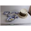 Image 1 : (3) Plate Protectors, (6) Royal Crown Derby Dishware Pieces - Some Chips