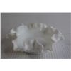Image 2 : (2) White Hobnail Ashtray and Dish