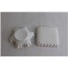 Image 4 : (2) White Hobnail Ashtray and Dish