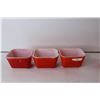 Image 2 : (5) Red Pyrex Refrigerator Dishes - No Lids
