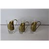 Image 1 : (3) Spanish Coffee Cups - Brass & Glass