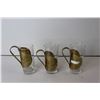Image 2 : (3) Spanish Coffee Cups - Brass & Glass