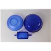 Image 5 : (2) Cobalt Glass Bowls, Cobalt Glass Sugar Bowl