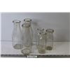 Image 1 : (3) Vintage Milk Bottles (Square 6" tall) - (3) Vintage Milk Bottles (8 1/4")