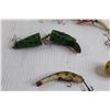 Image 4 : (5) Vintage Fishing Lures - (1) is Jointed Wooden