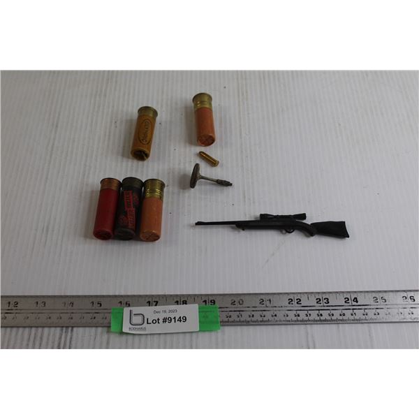 Vintage Collectible Shotgun Shells with Plastic Gun