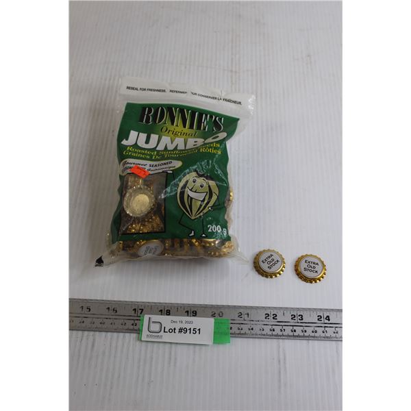 Bag of Unused Extra Old Stock Beer Caps