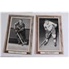 Image 2 : (4) Bee Hive Hockey Photos with Wooden Border - Claude Larose, Doug Barkley