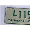 Image 2 : Saskatchewan 1974 Livery License Plate - L119