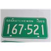 Image 2 : Pair of Saskatchewan 1969 License Plates