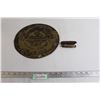 Image 1 : Tin Plate - 11" Diameter, Schrader Tire Tester with Leather Pouch