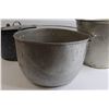Image 3 : Vintage Milk Pail, (2) Vintage Pots with Handles