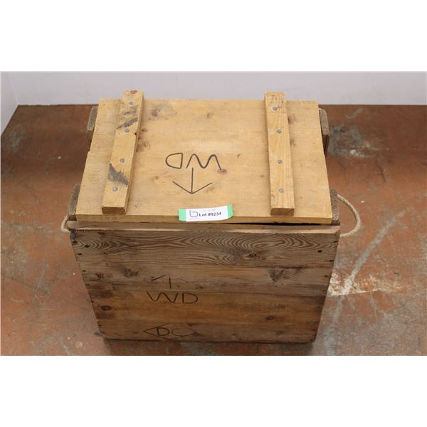 * Wooden Crate with Handles - 16" x 17" x 12" Tall