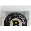 Image 2 : John "Pie" McKenzie Signed Hockey Puck w/ Certificate of Authenticity