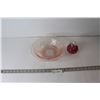 Image 1 : Pink Depression Glass Bowl, Glass Squash Art Glass