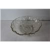 Image 4 : Footed Glass Bowl, Etched Glass Bowl