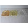 Image 2 : (3)  Indiana Glass Diamond Point Ruffle Edge Square Nut Candy Dish - Orange, Yellow, and Clear