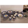 Image 1 : * Twelve Place Setting Dinner Set - Missing One Mug - Casual Victoria Beale Blue Harvest, Porcelain