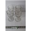 Image 1 : (4) Antique Pressed Glass Goblets - One Has A Chip On The Rim