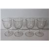 Image 2 : (4) Antique Pressed Glass Goblets - One Has A Chip On The Rim