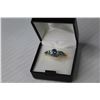 Image 2 : Matching Ring & Earrings (NIB) Pear Shaped Glass Blue Topaz (size 7)