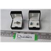 Image 1 : Matching Ring & Earrings (NIB) Pear Shaped Glass Blue Topaz (size 7)