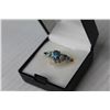 Image 2 : Matching Ring & Earrings (NIB) Pear Shaped Glass Blue Topaz (size 7)