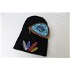 Image 6 : Beaded Leather Wallet/Change Purse - Toque w/Feathers