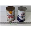 Image 1 : Texaco Havoline Motor Oil (full tin) - Shell Premium Aeroshell Oil (dented - full tin)