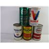 Image 2 : (5) Assorted Oil Cans, Texaco, Esso, Rislone, and Valvoline (all are empty)