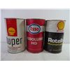 Image 2 : (5) Assorted Oil Cans- Shell, Esso and Gulf (all are empty)