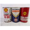 Image 2 : (5) Assorted Oil Cans-Shell, Gulf, Esso and Pacific 66 (all are empty)