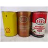 Image 2 : (5) Assorted Oil/Transmission Tins-Esso, Co-op and Shell (all are empty)